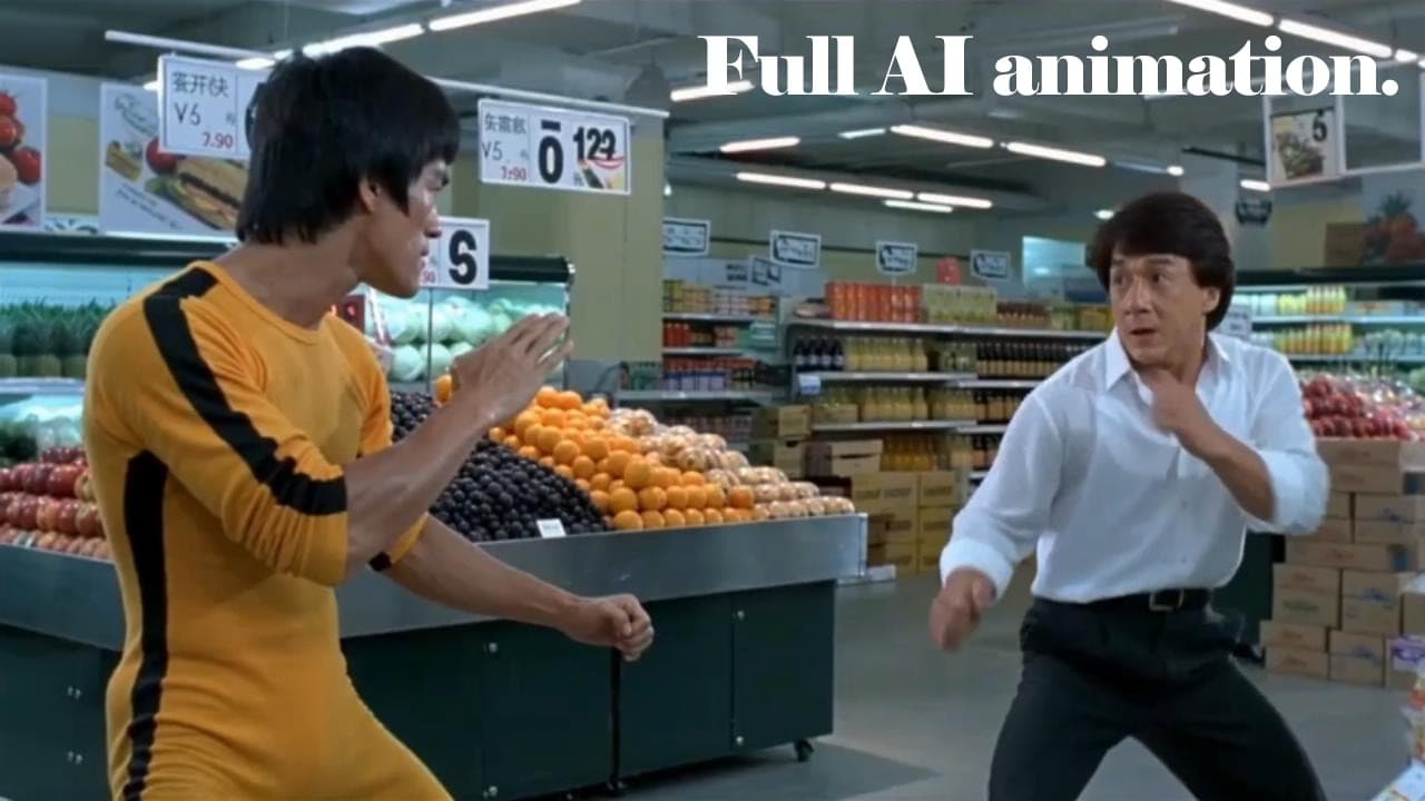 Bruce Lee VS Jackie | Full AI animation